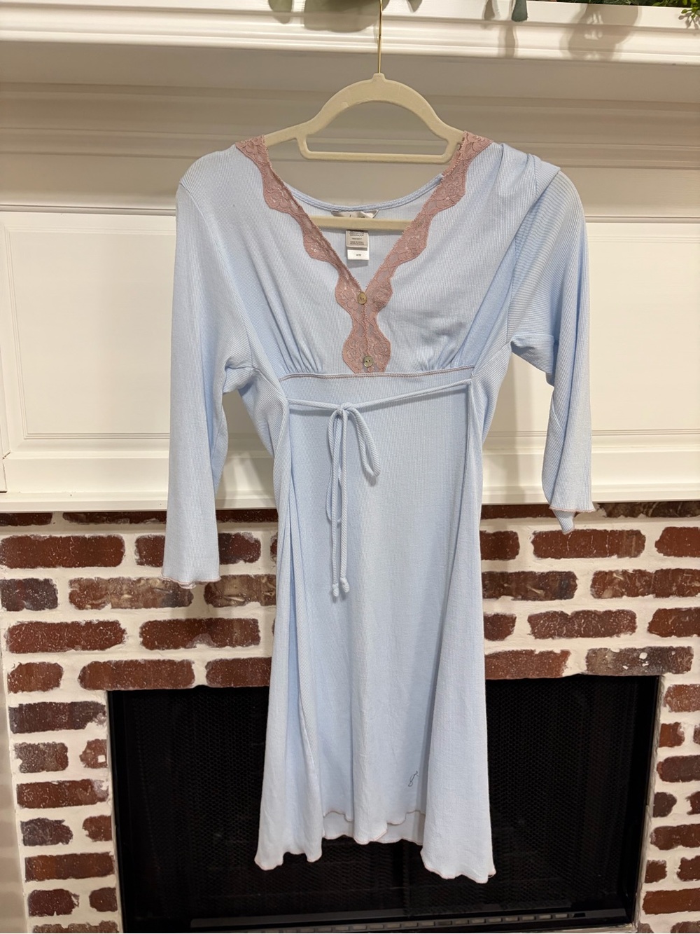 VTG Y2K Adonna Pastel Blue Lace Coquette Nightgown M